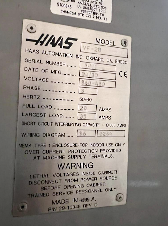 Used Haas VF-2B - Vertical Machining Center - 2010