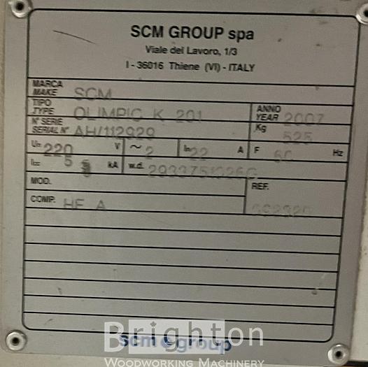 Used 2007 SCM Olimpic K201 Used Edgebander #BM2272