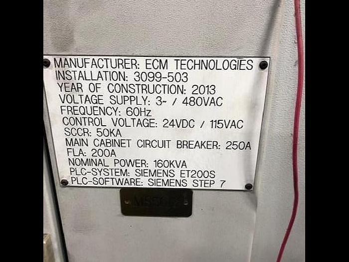 Used 2013 ECM TECHNOLOGIES VACUUM CARBURIZING FURNACE