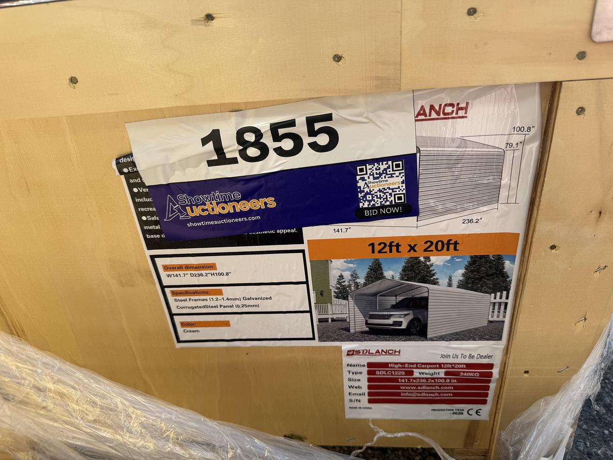 Used 12'x20' Double Garage Metal Shed (UNUSED)
