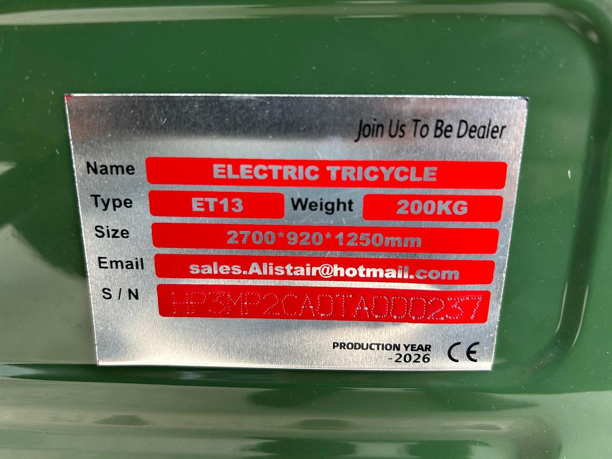 Used 2026 IRET13 Electric Tricycle (UNUSED)