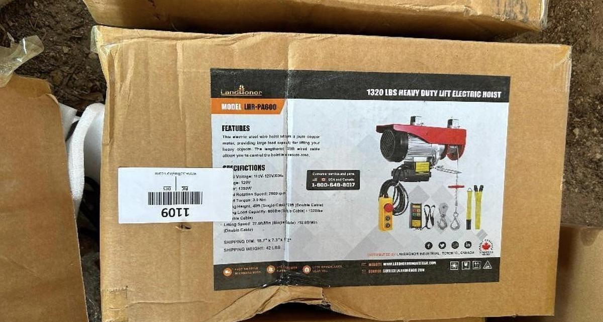 Used Unused 2026 Landhonor LHR-PA600 1320lb Heavy Duty Electric Hoist