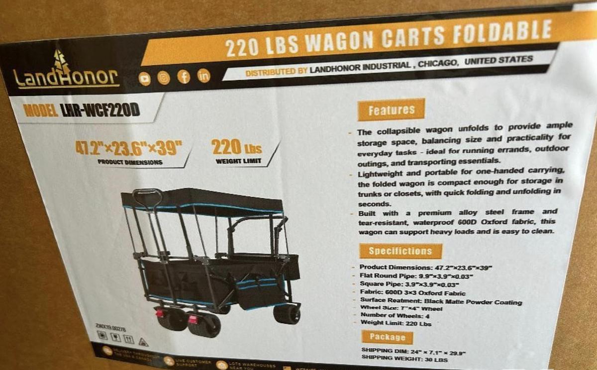 Used Unused 2026 Landhonor LHR-WCF220D 220lb Wagon Cart Foldable