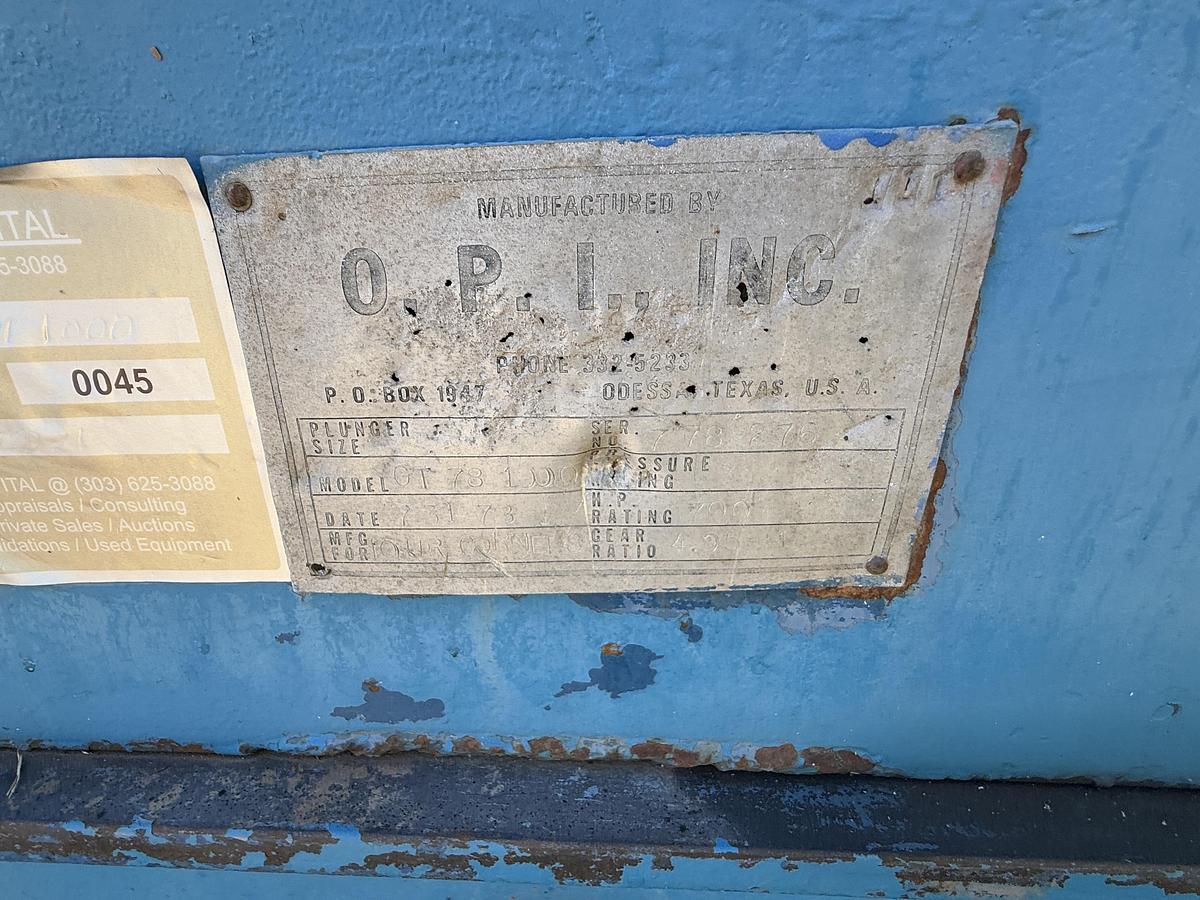 Used OPI 1000 Triplex Pump w/ Detroit Series 2000 Diesel Engine