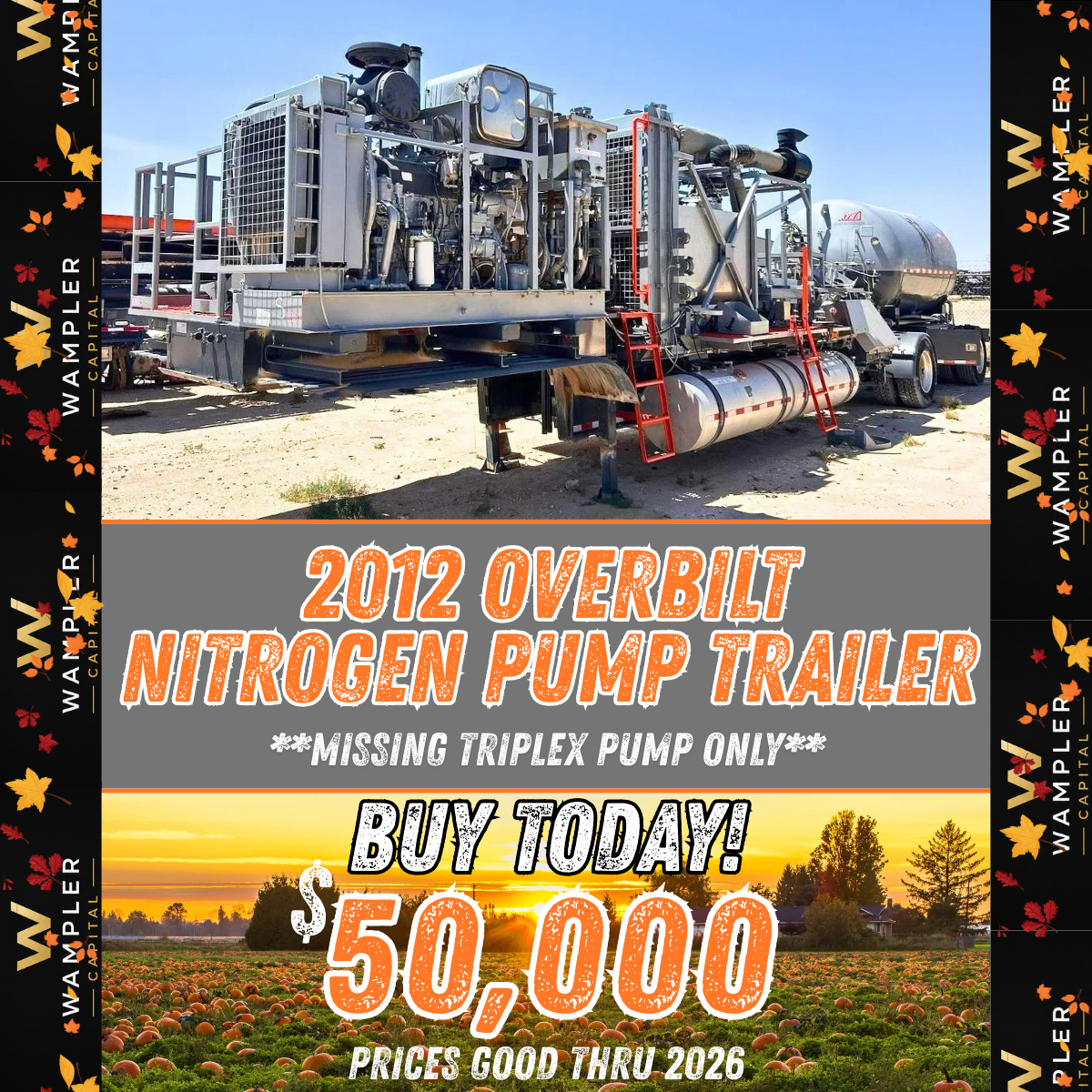 Used 2012 Overbilt Nitrogen Pump Trailer