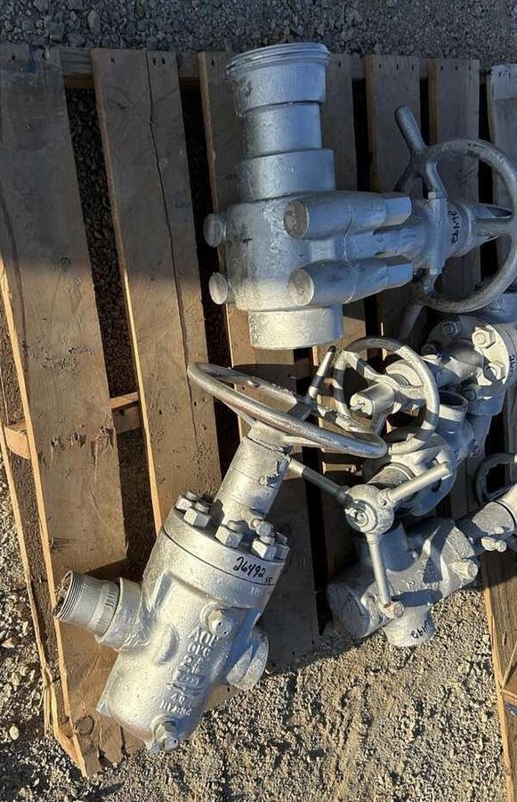 Used (1) Orbit 2 1/16" 3K, (1) Demco 2", (1) Barton 2 1/16", (1) AOP 2 9/16" 5K, (1) OTEC 14" 2K Valves