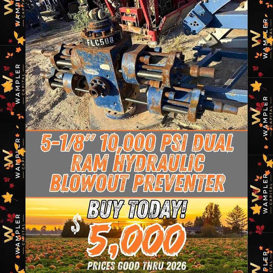 Used 5-1/8'' 10,000 PSI Dual Ram Hydraulic Blowout Preventer