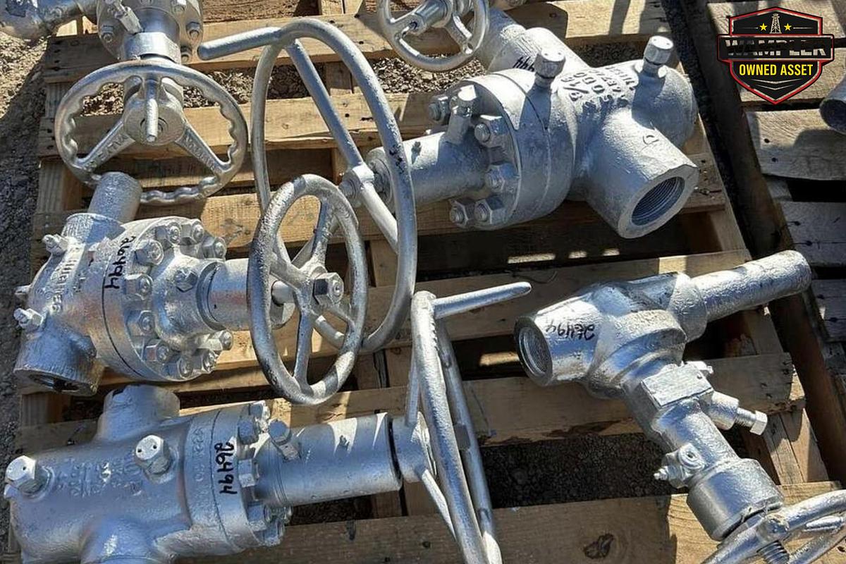 Used (1) Barton 2 1/16" 2K, (1) Orbit 2 1/16" 2K, (1) Omni 2 9/16" 5K, (1) AOP 2 1/16" 2K, (1) Hughes 2" Valves