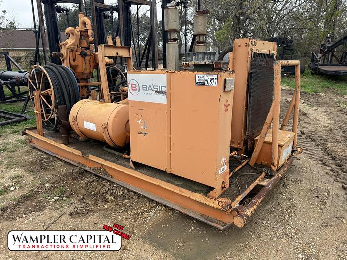 Used Bowen S 3.5 100-Ton Power Swivel - 5K Head - Detroit 8V-71 Diesel Engine - Skidded