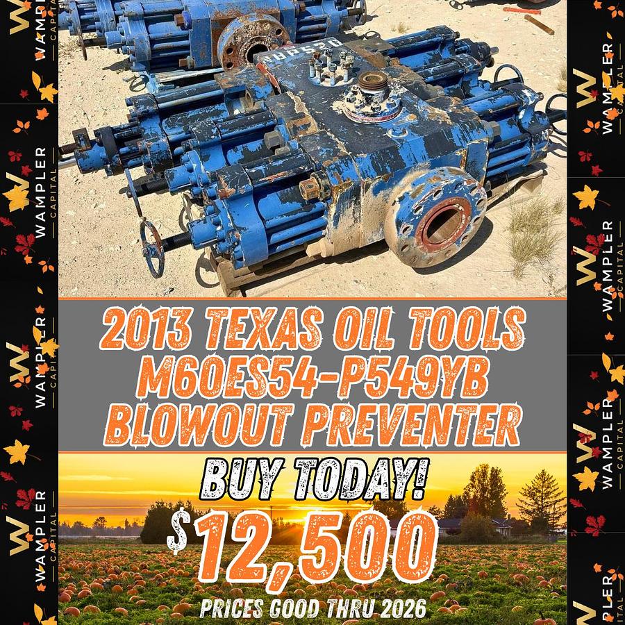 Used 2013 Texas Oil Tools M60ES54-P549YB Blowout Preventer