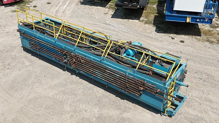 Used 180 BBL Reserve Circulating Tank with Fig. 1502 Hardline, Hand Rails, Hoses, Skidded