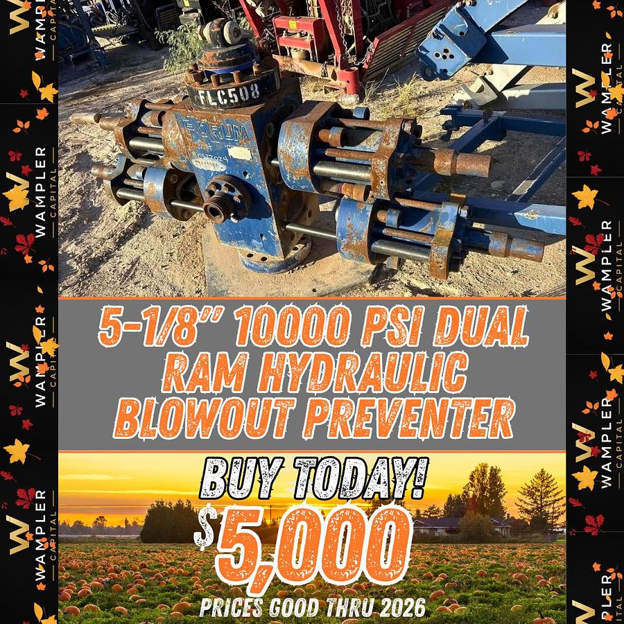 Used 5-1/8'' 10000 PSI Dual Ram Hydraulic Blowout Preventer