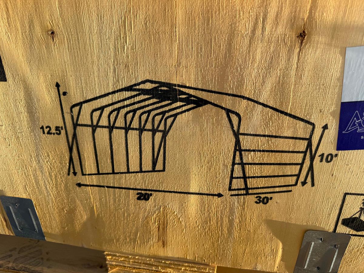Used 20'x30' All-Steel Carport with Enclosed Walls (UNUSED)