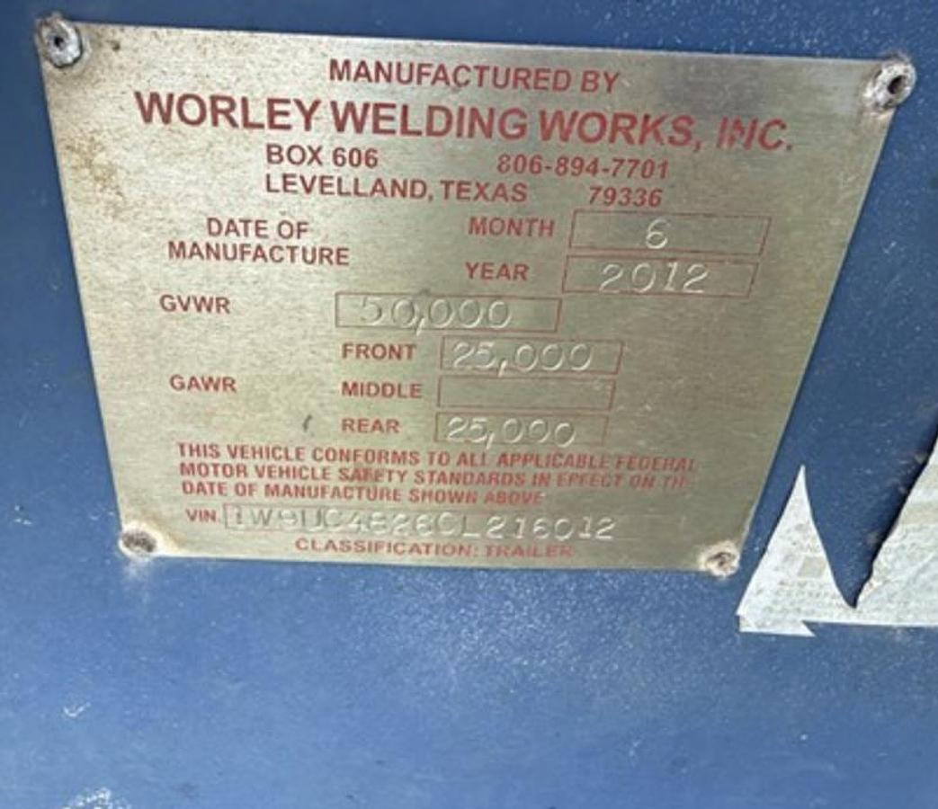 Used 2012 WORLEY WELDING WORKS T/A FRAC MISSILE MANIFOLD TRAILER