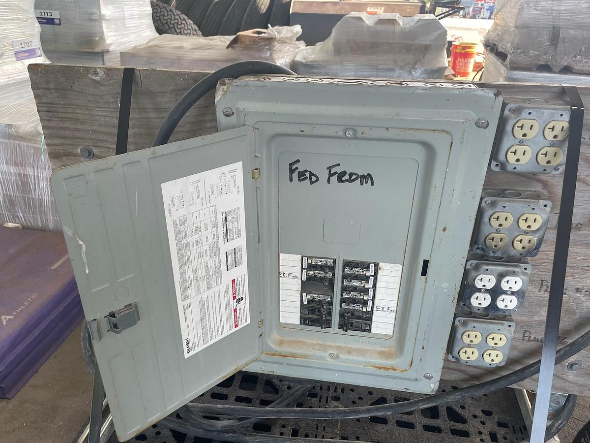 Used Siemens 125 Amp Portable Power Distribution Panel with Multiple 120V Duplex Receptacles