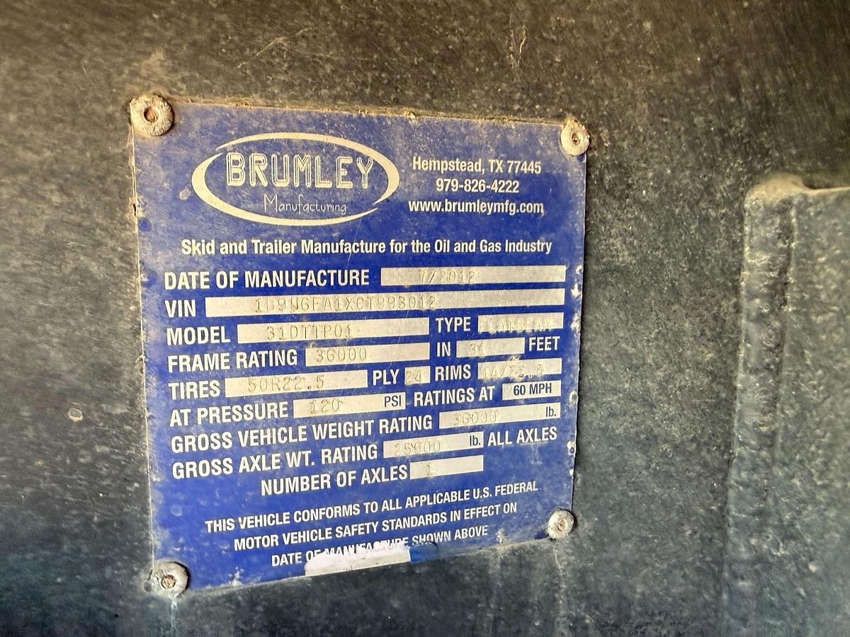 Used 2012 Turnkey Industries Frac Data Trailer with Generator