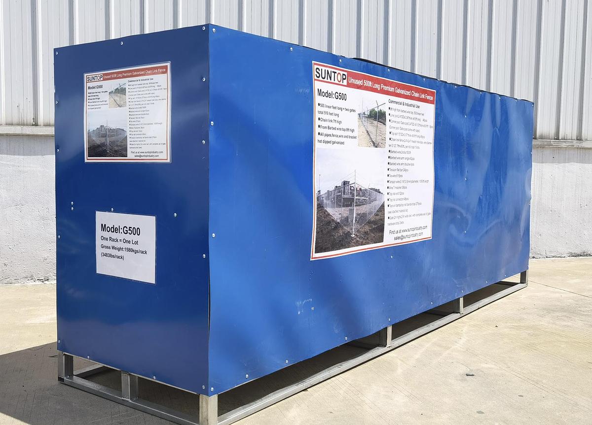 Used 2026 SUNTOP G500 500 ft x 7 ft Galvanized Chain Link Site Fence (Unused)