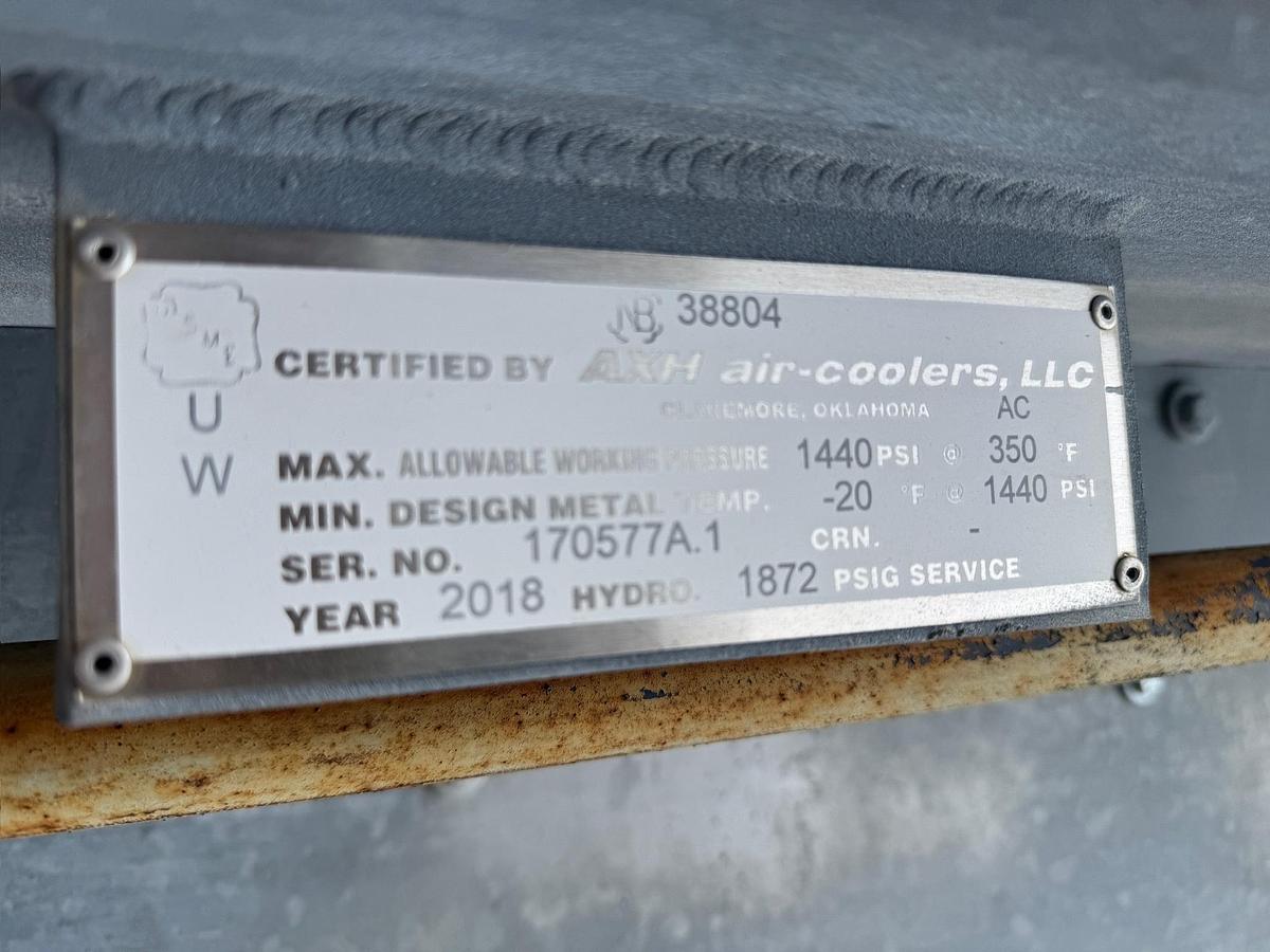 Used 2018 AXH 120-VVF Air-Cooled Heat Exchanger (Fin-Fan / Gas Aftercooler)