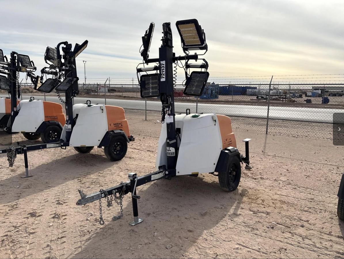 Used 2018 Generac MLT6SMD 6KW S/A Bumper Pull LED Light Tower