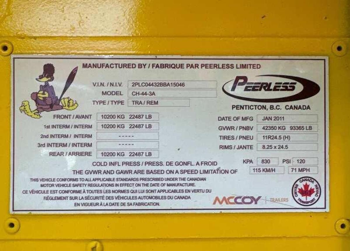 Used 2012 Peerless MSI-1000HP Acid Pump Trailer - Cummins QST30 Diesel Engine - Allison S8610 Transmission