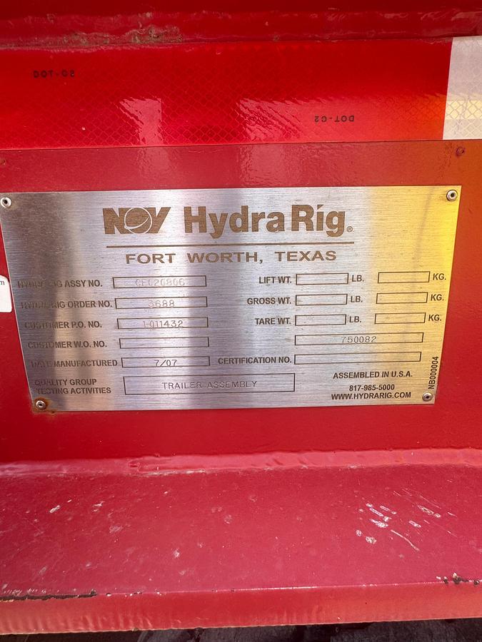 Used 2007 NOV HydraRig Coil Tubing Reel Trailer - Injector Stand