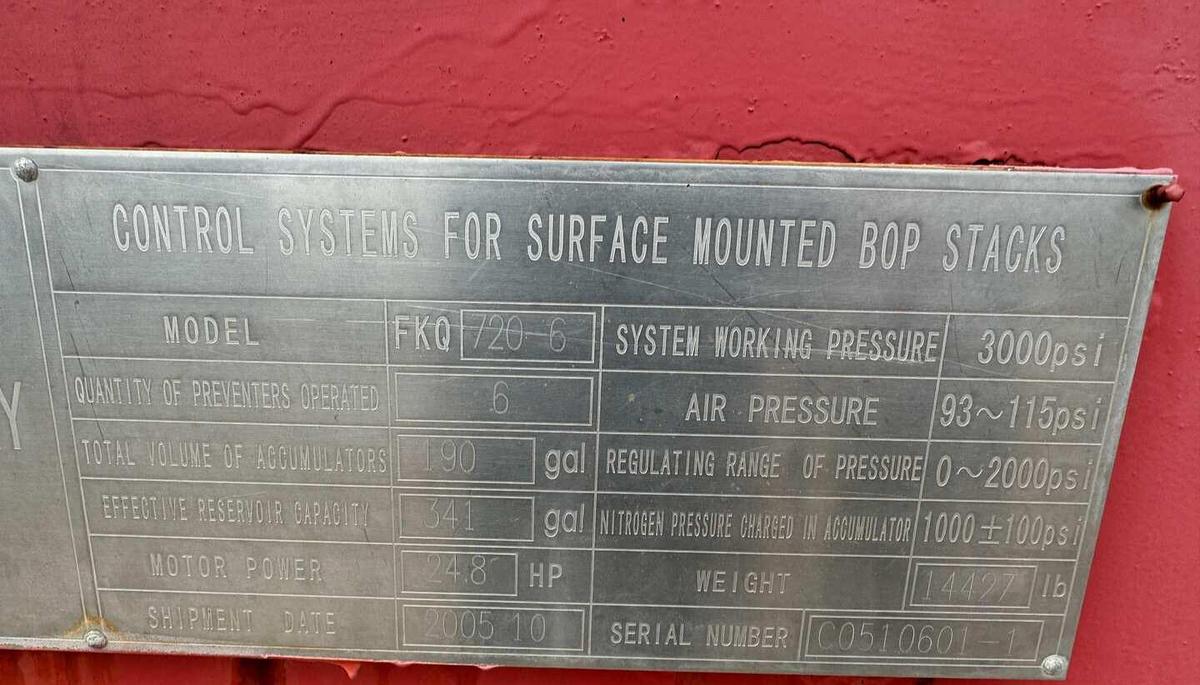 Used BPMF 7-STATION 12-BOTTLE 120-GALLON Triplex Accumulator Pump