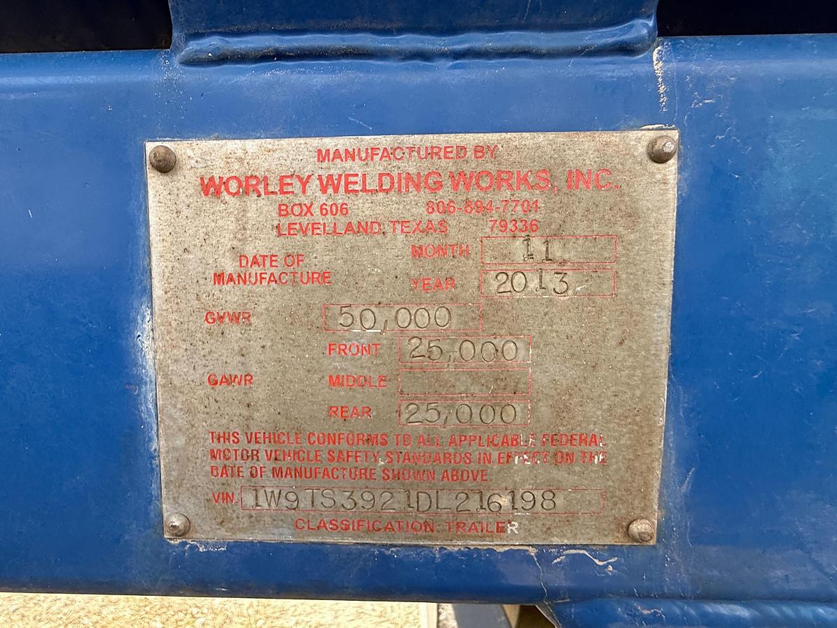 Used 2013 Worley 5,000-Gal Transport Trailer