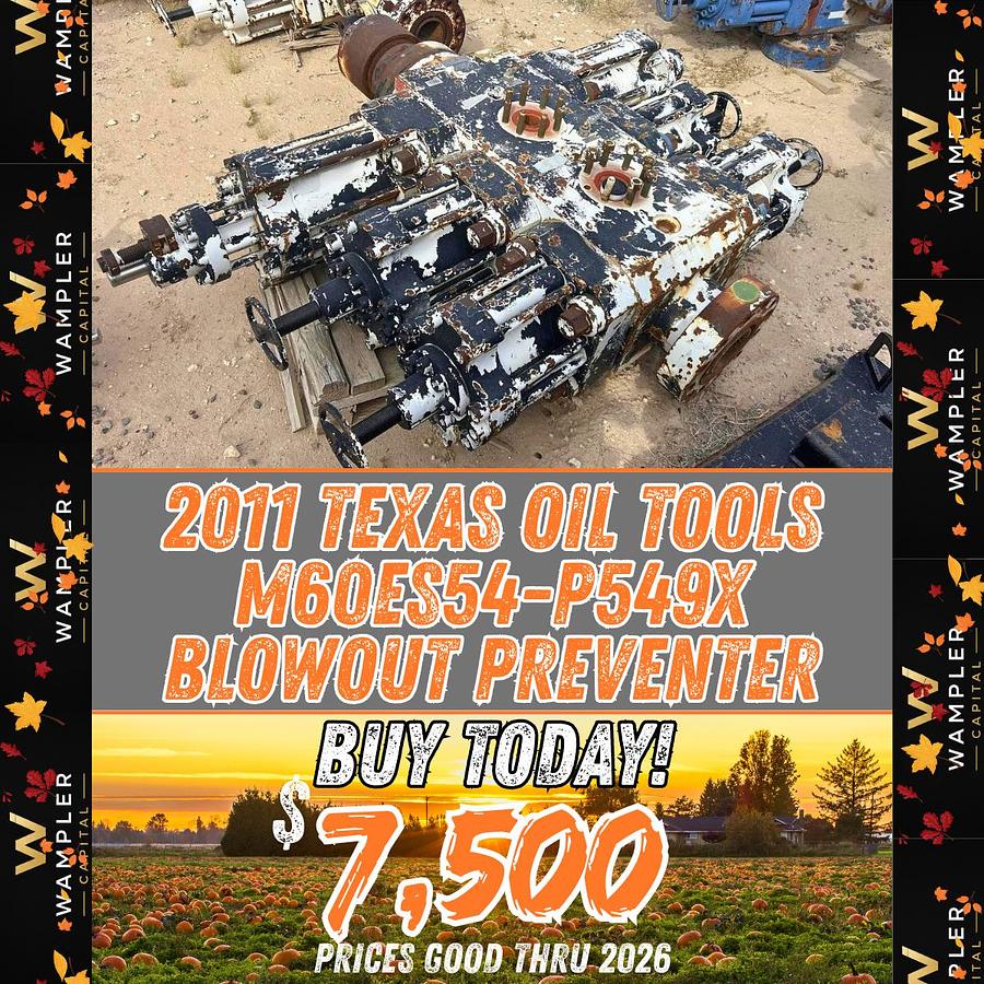 Used 2011 Texas Oil Tools M60ES54-P549X Blowout Preventer