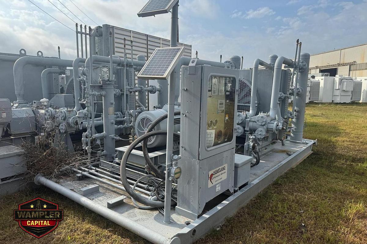 Used Electric Natural Gas Compressor Skid with Separator and Aftercooler