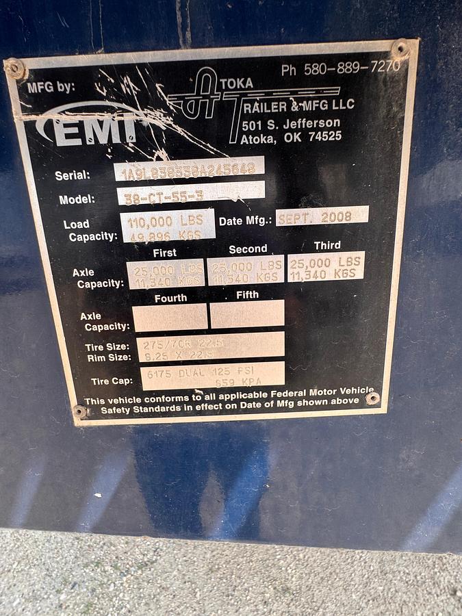 Used 2008 National 1800 Series 40 Ton Crane Trailer
