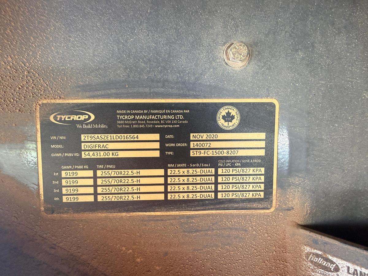 Used 2020 Trycorp 53' X 9' Digifrac Trailer