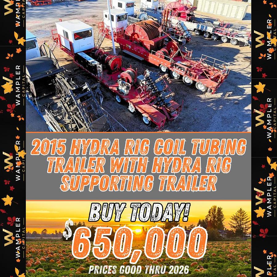 Used 2015 Hydra Rig Coil Tubing Trailer with Hydra Rig Supporting Trailer