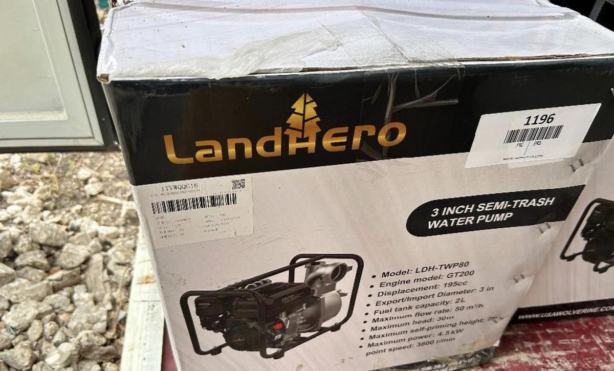 Used Unused 2026 Land Hero LDH-TWP80 3 inch Semi-Trash Water Pump