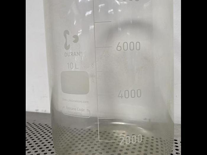 Used Duran Heavy Wall Large Capacity 9 1/2" OD Glass Beaker w/ Spout