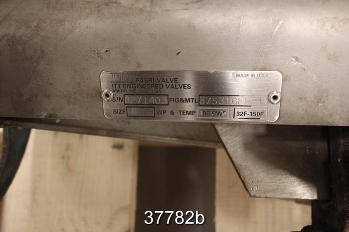 Used Fabri 6" Hand Operated Knife Gate Valve #37782