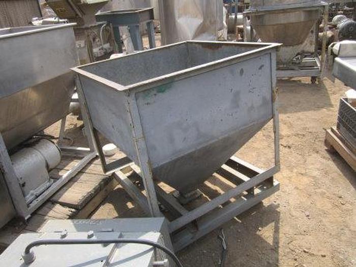 Used Hopper, 18 CF, C/st, 3' x 3' x 16", Galvanized, Portable #S738422