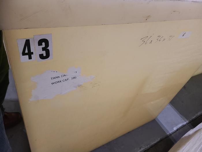 Used Polypro Tank Counter Flow Rinse side and bottom support 36" x 36" x 36" Removable Partition