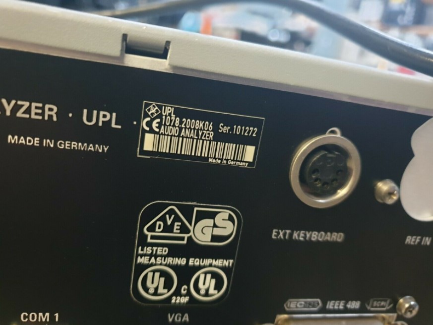 Used Rohde & Schwarz UPL 1078.2008K06 AUDIO ANALYZER W/ OPT UPL-B4 1078.3804.02