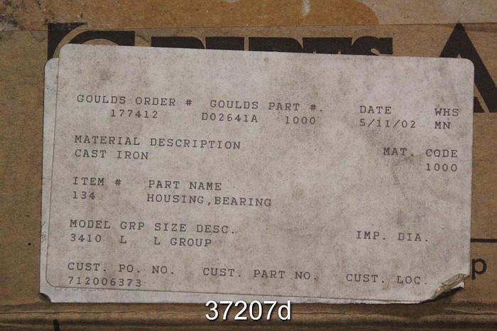 Unused Goulds 3410 L Pump Bearing Housing, D02641A #37207