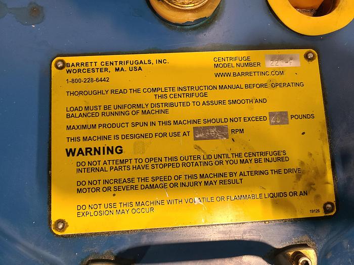 Used Barrett Centrifuge