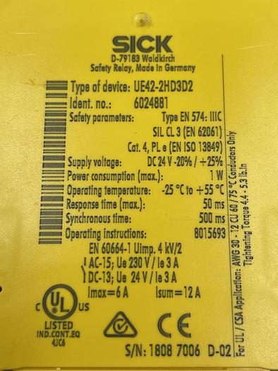 Used Sick UE42-2HD3D2