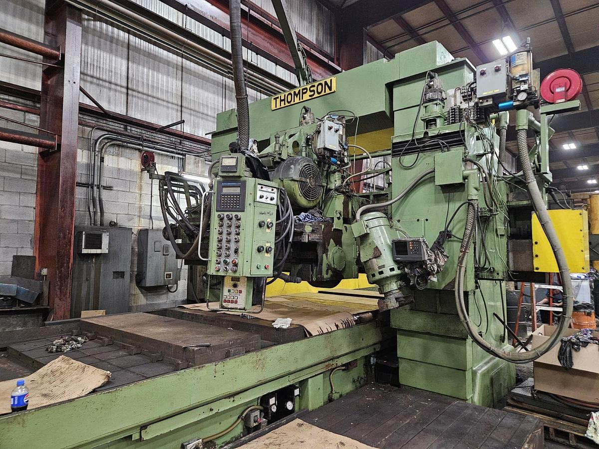 Used Thompson Bridge Style Reciprocating Surface Grinder, Model 16CX, 72" X 196" Table, Table Stroke 206", Grinding Head Stroke 84", 75 HP Spindle Drive