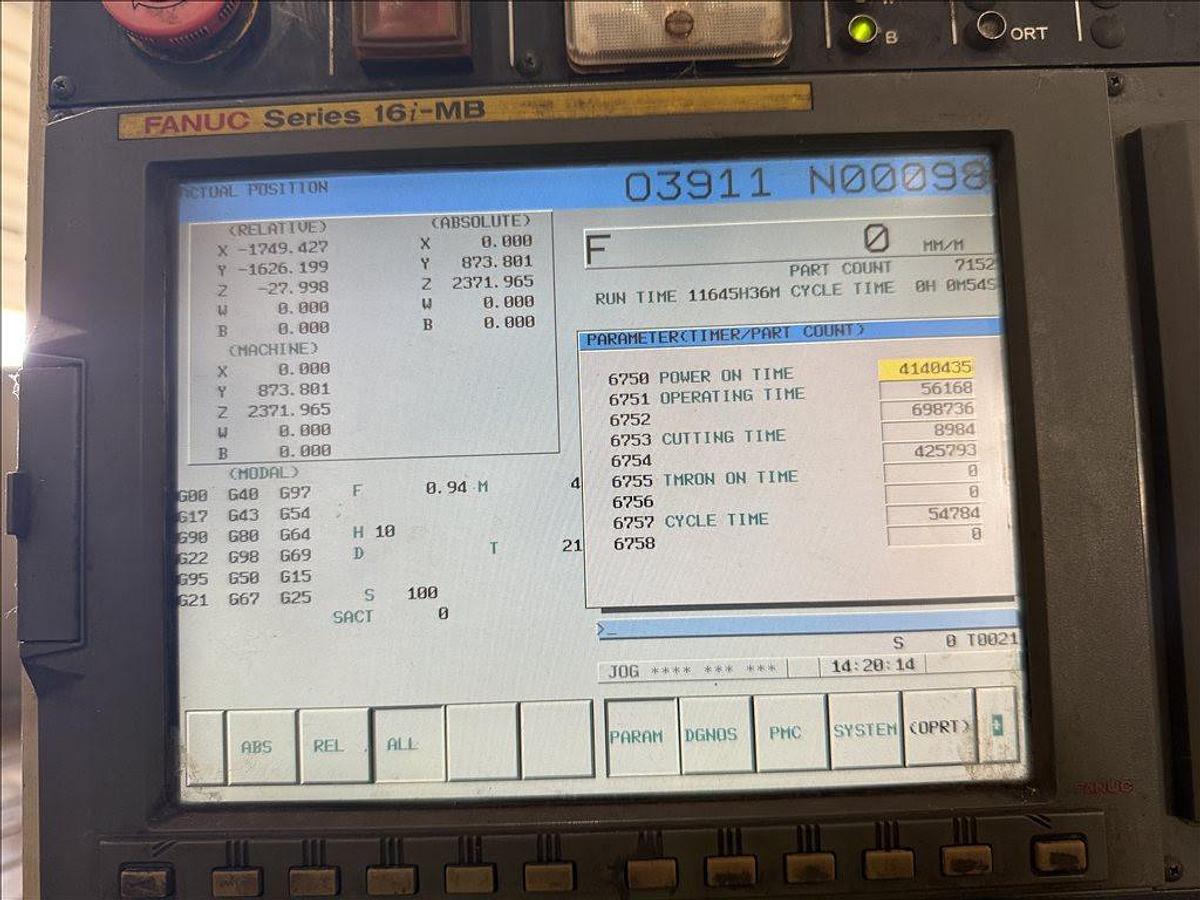 Used SNK-Nissin Table Type Boring Mill, Model BP 130/3.5, 5.1 Spindle, X-138", Y-98", Z- 27.5", 71" X 98" Table, 2500 RPM, 40 HP, 2010, Fanuc CNC