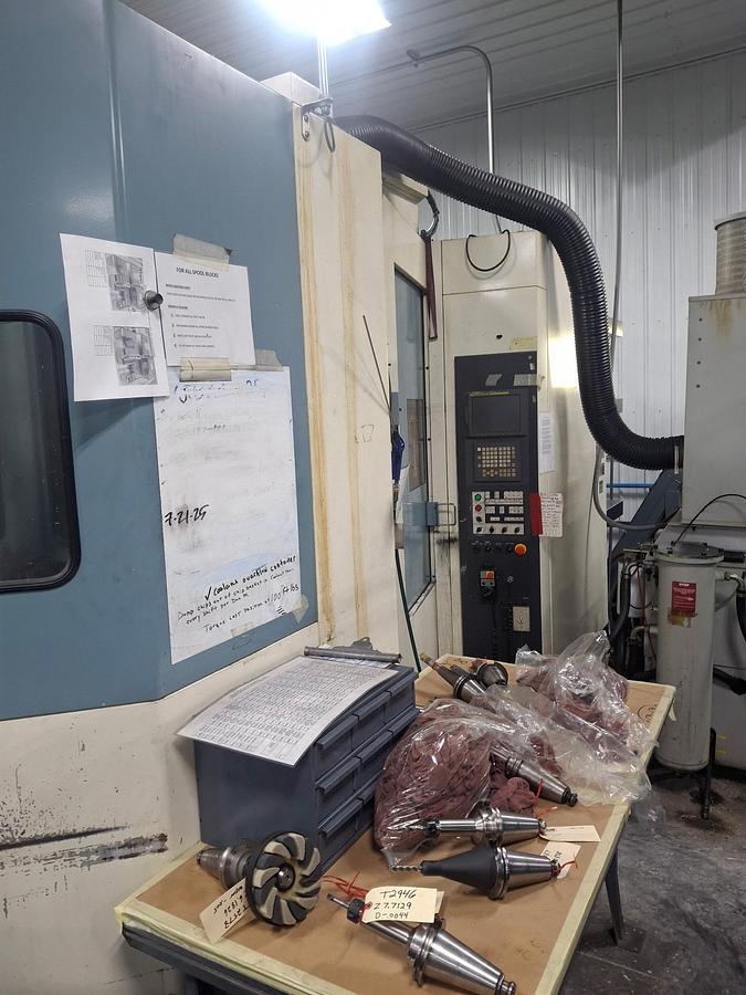 Used Nigata Model SPN 63, 24.5" X 24.5" Pallet, 39.4" X Travel, 34.5" Y Travel, 31.5" Z Travel, 30 HP, 12,000 PRM, Fanuc 16M