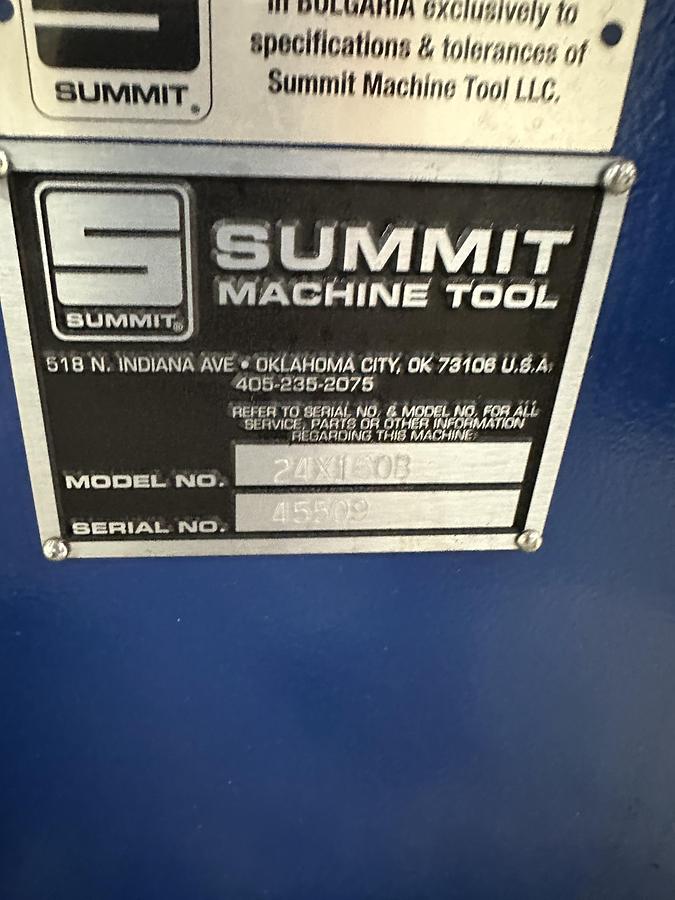 Used Summit Engine Lathe, Model 24X157B, 24 " Swing, 17" Swing over Cross Slide, 157" Between Centers