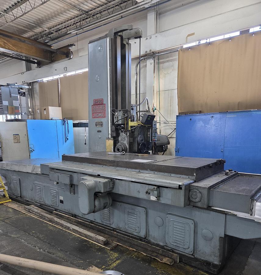Used DeVlieg Jig Mill, Model 4H-96, X Travel 96", Y Travel 72", Z Travel 24", W Travel 30", 25 HP, 21-1000 RPM