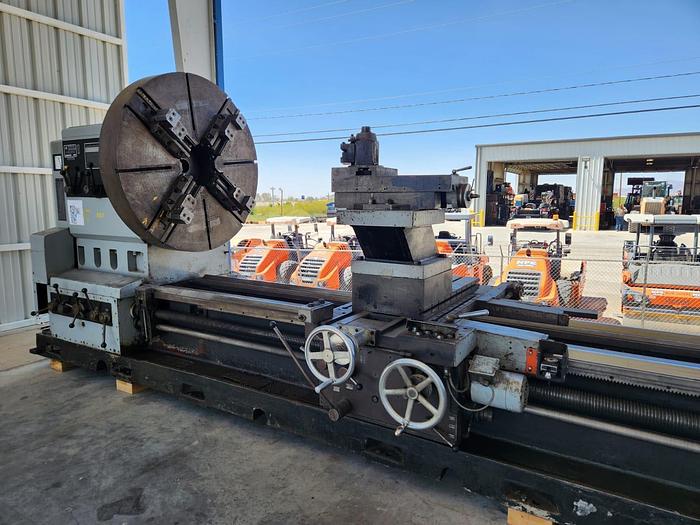 Used 77" X 92" X 360"Meuser Engine Lathe, Model L-13, 55" Chuck, (2) Steady Rests, Taper Attachment