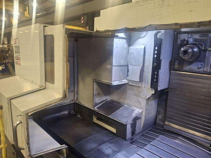Used HAAS Horizontal Machining Center, Model EC 2000,  Table 36" X 84", X Travel 84", Y Travel 40", Z Travel 32", 30 HP, 6000 RPM, Built In Rotary Table, HAAS CNC