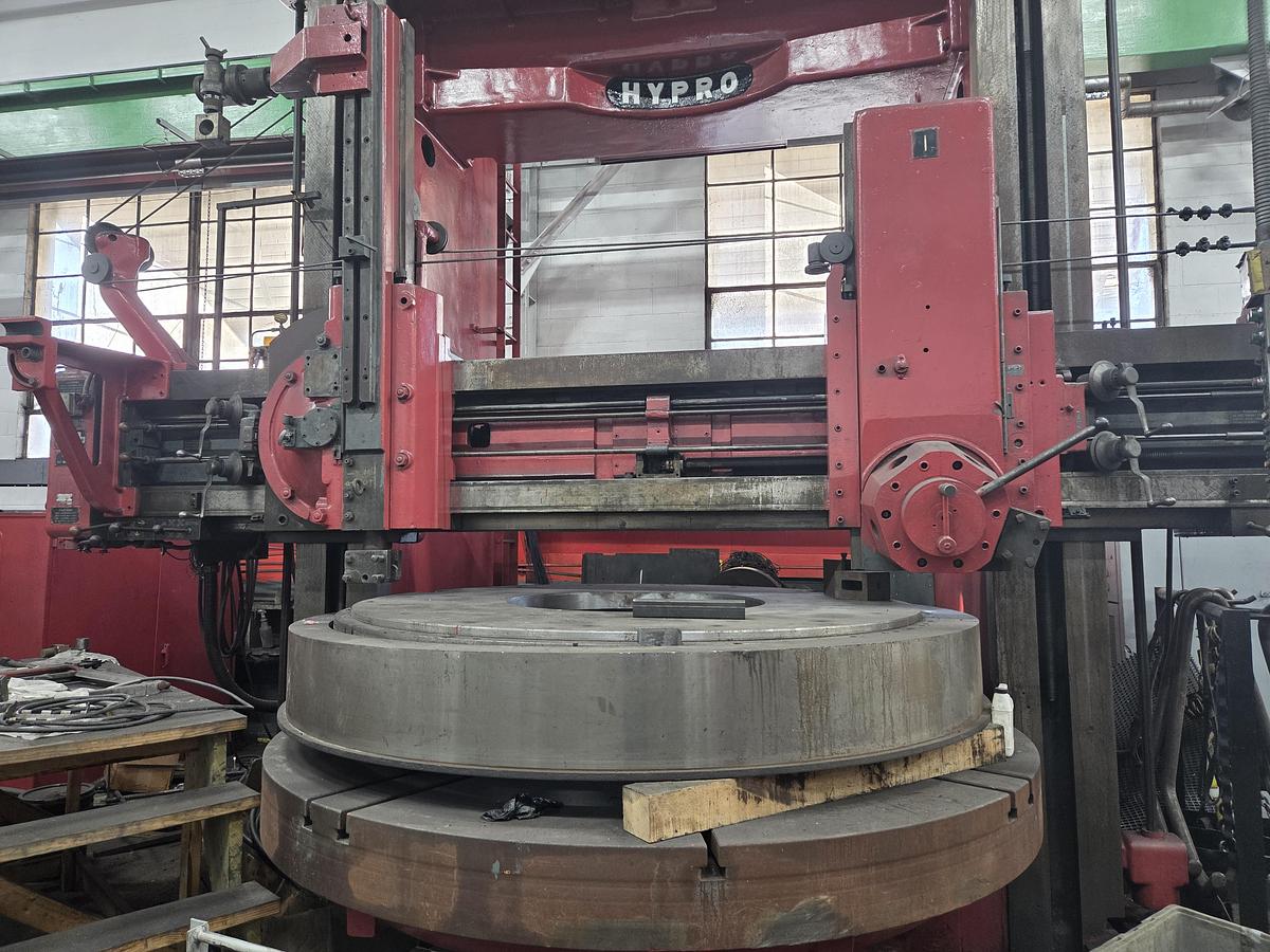 Used Giddings & Lewis Hypro Vertical Turret Lathe, Hypro, 100" Table, 103" Swing, 84" Under  Rail, Turret and Ram
