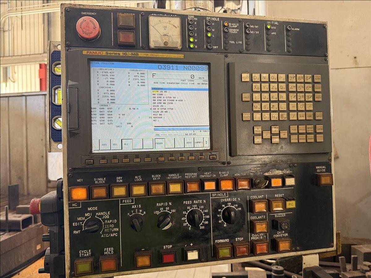 Used SNK-Nissin Table Type Boring Mill, Model BP 130/3.5, 5.1 Spindle, X-138", Y-98", Z- 27.5", 71" X 98" Table, 2500 RPM, 40 HP, 2010, Fanuc CNC